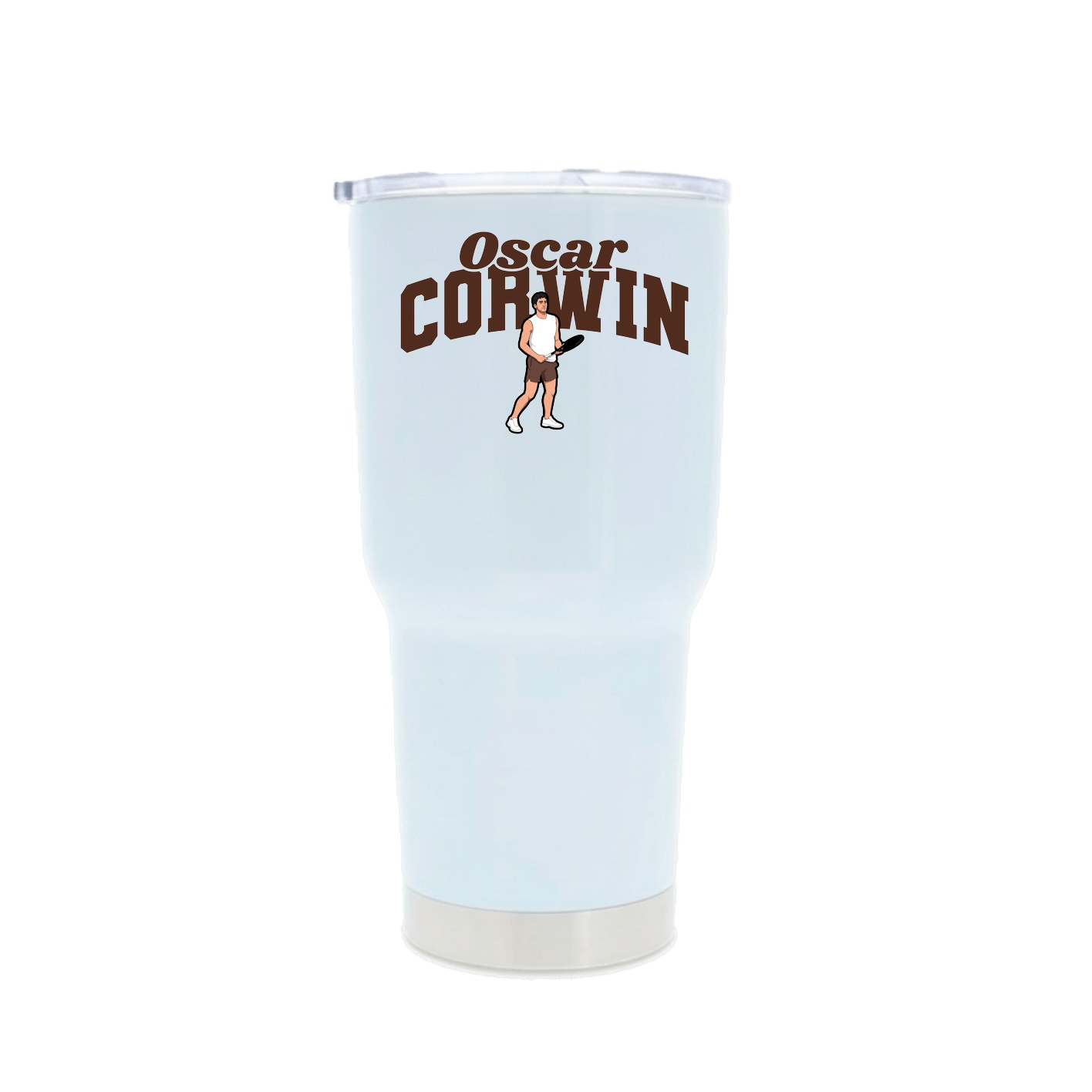 30oz Stainless Steel Tumbler — Signature Arch in White
