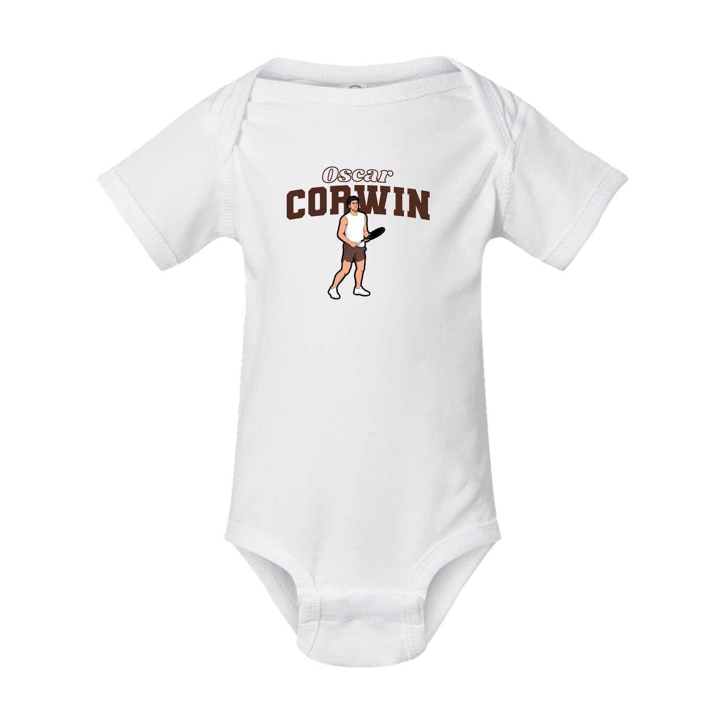 Baby Onesie — Name Arch in White