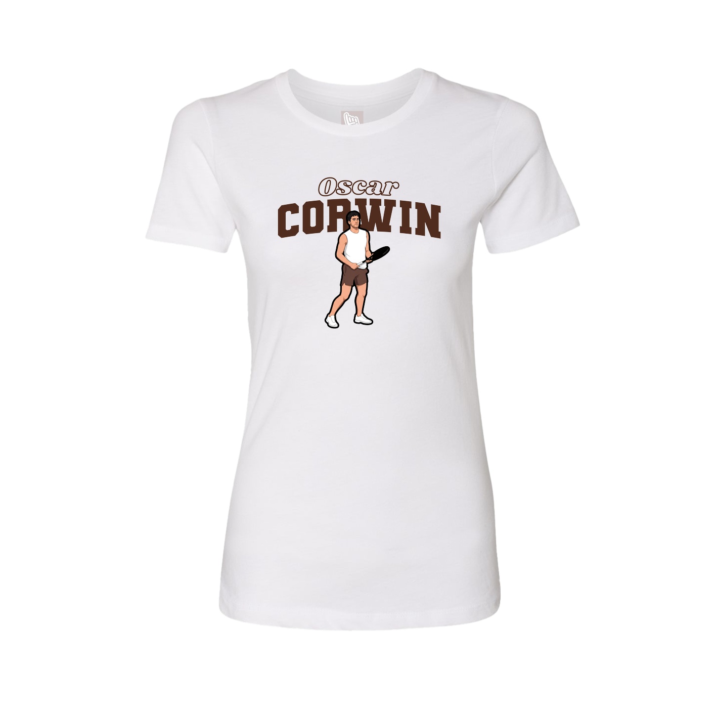 Fitted Women's Tee — Name Arch in White