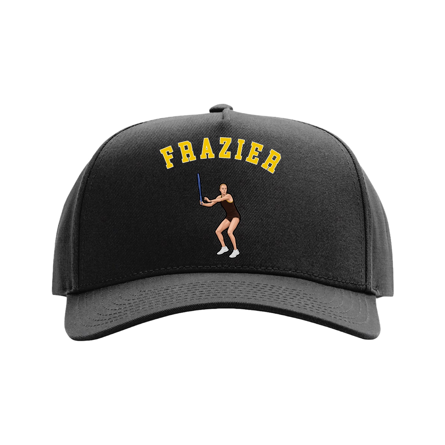 Full Fabric Five-Panel Champ Cap — Shirsey Arch in Black