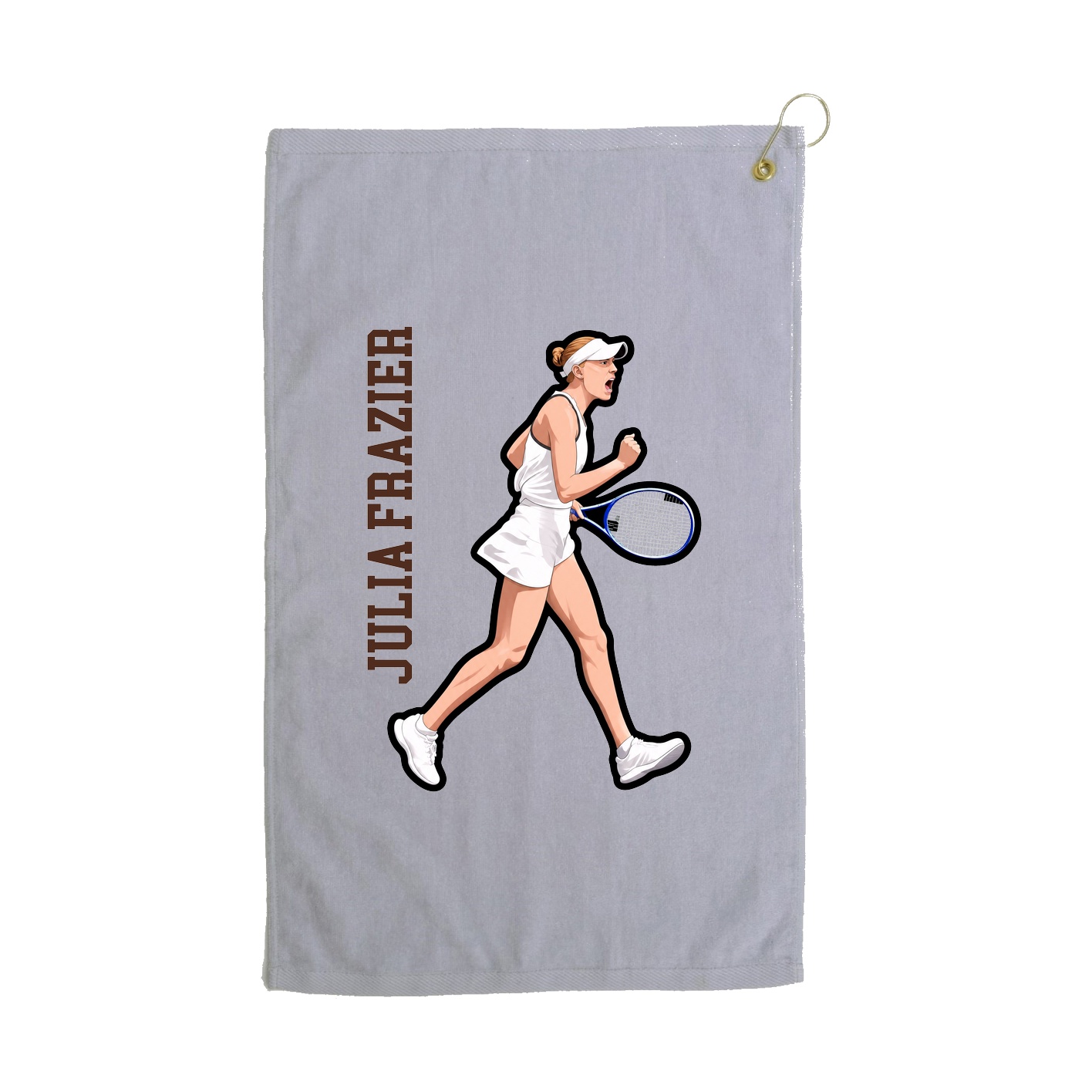 Golf Towel — Name Vertical in Grey
