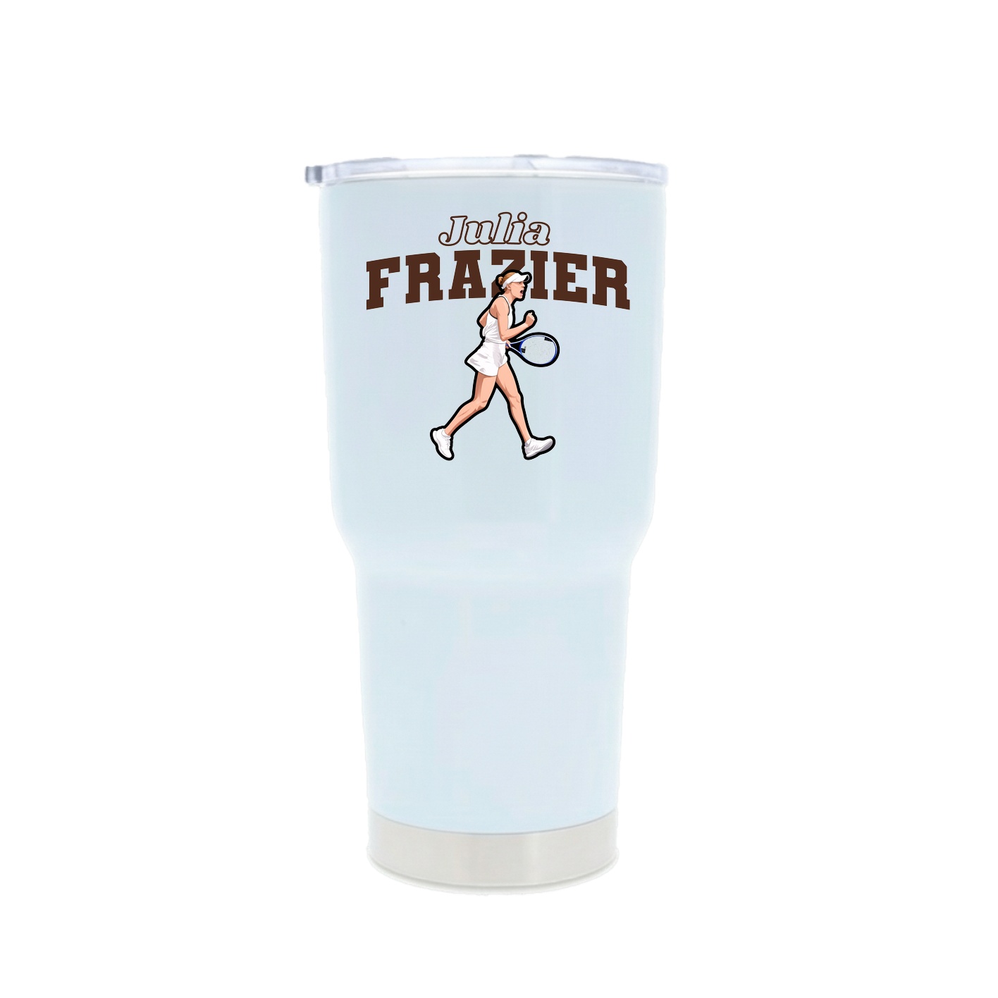 30oz Stainless Steel Tumbler — Name Arch in White