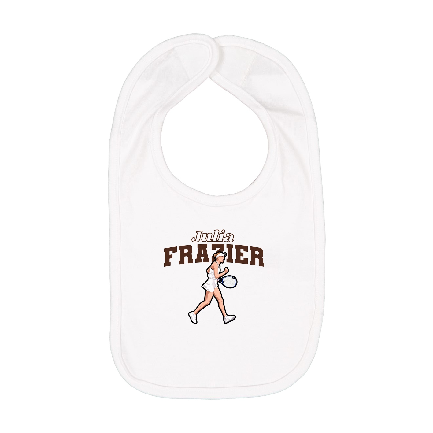 Infant Bib — Name Arch in White