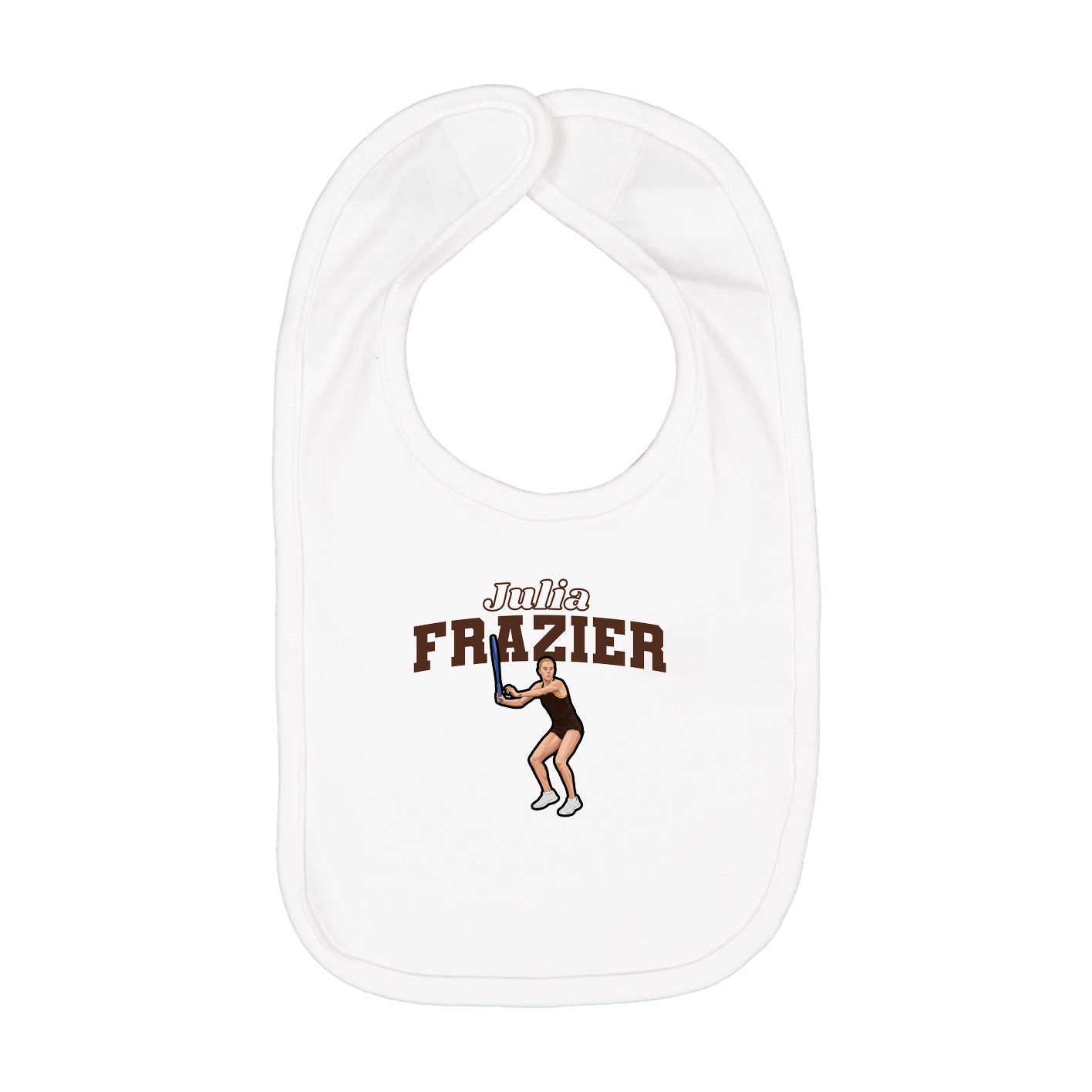 Infant Bib — Name Arch in White