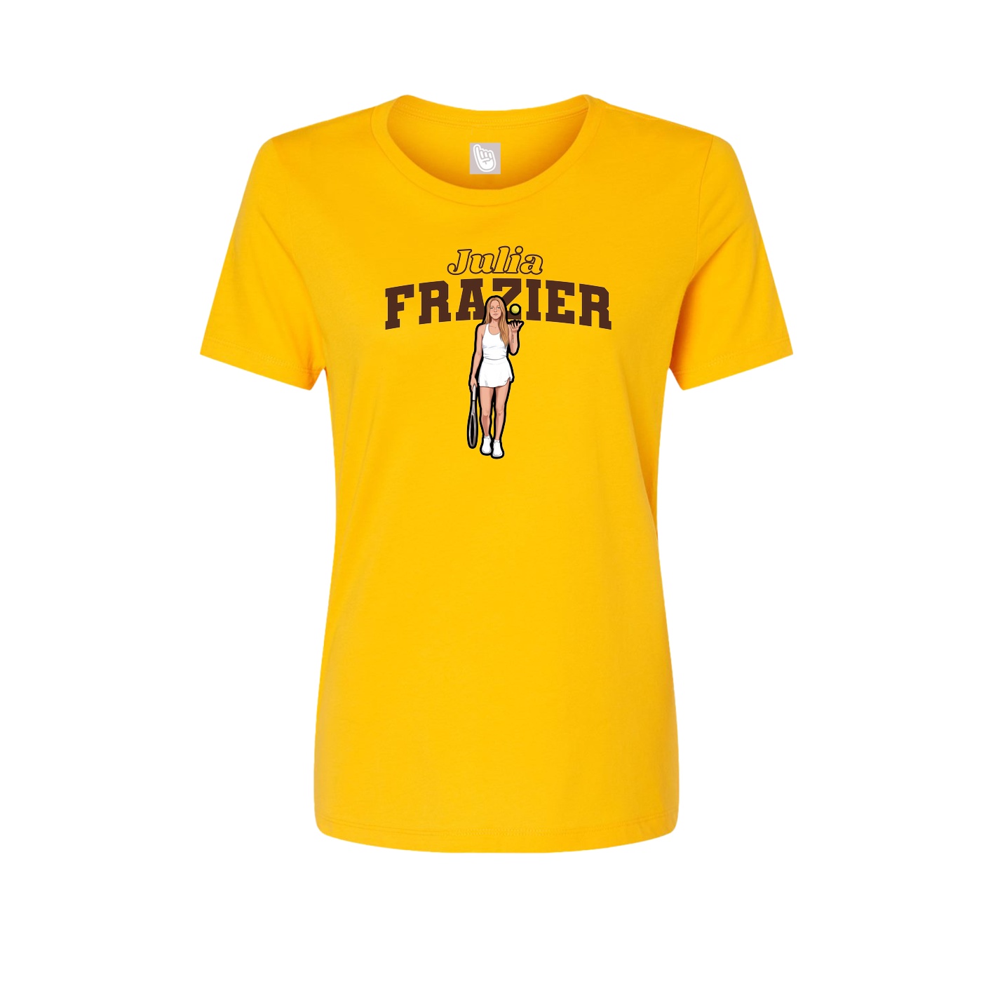 Fitted Women's Tee — Name Arch in Gold