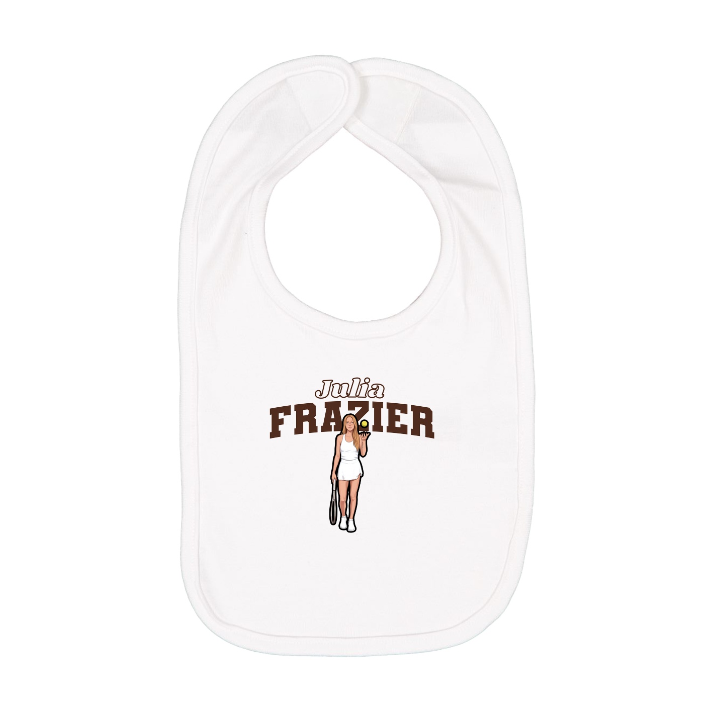 Infant Bib — Name Arch in White