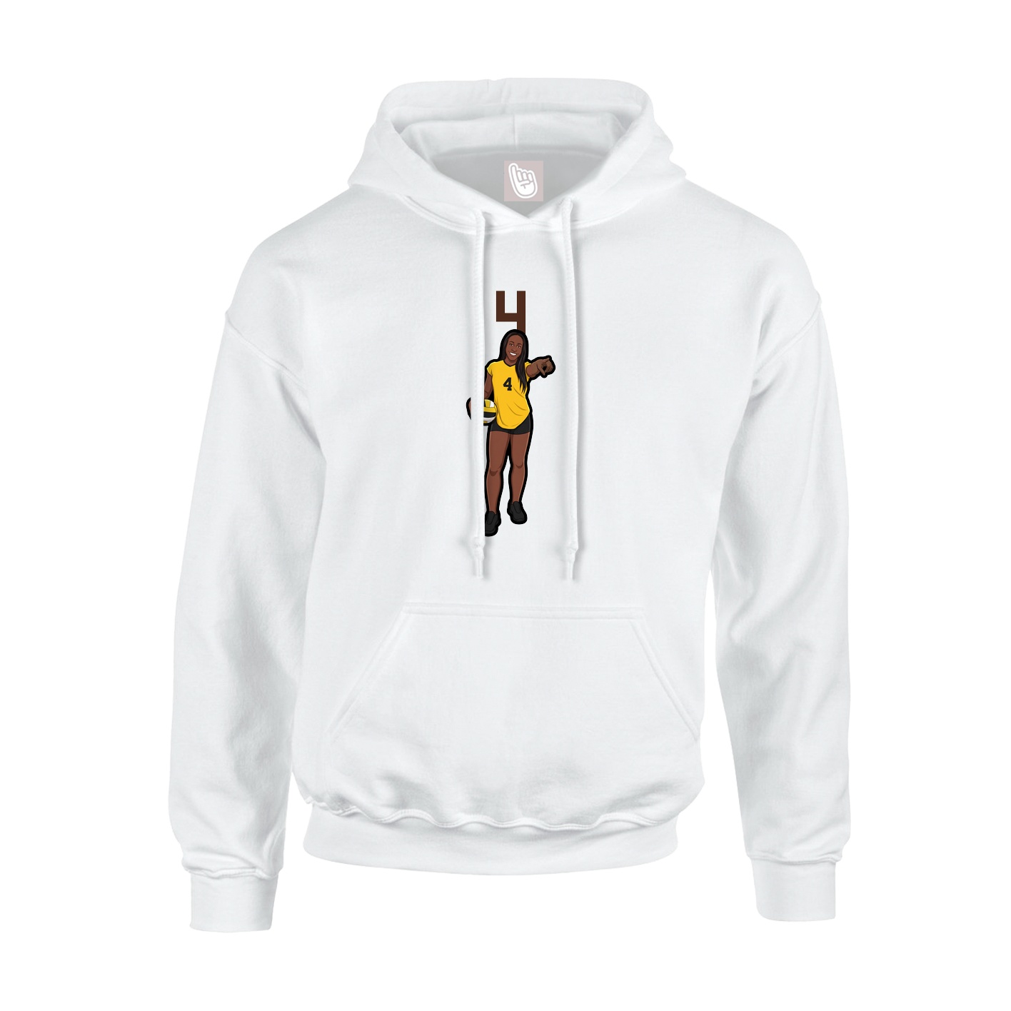 Hoodie — Number Top in White