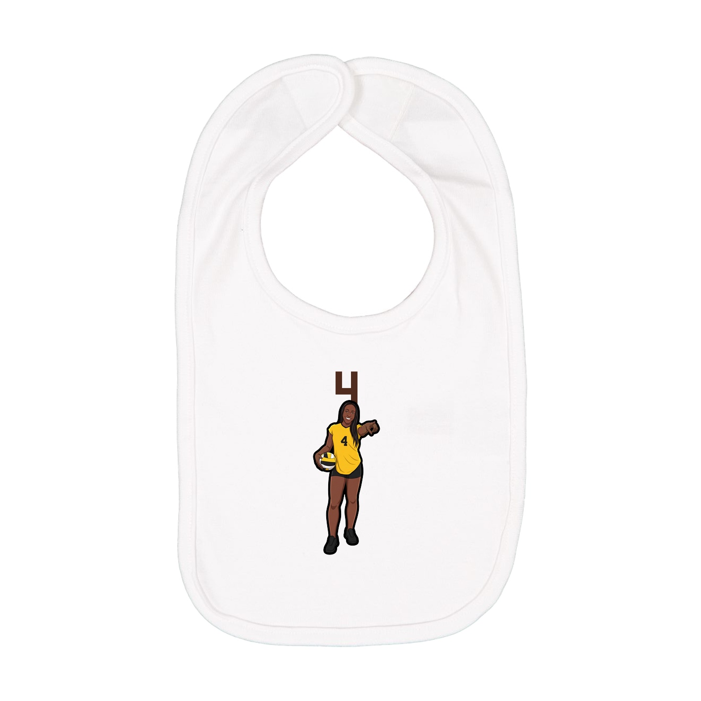 Infant Bib — Number Top in White