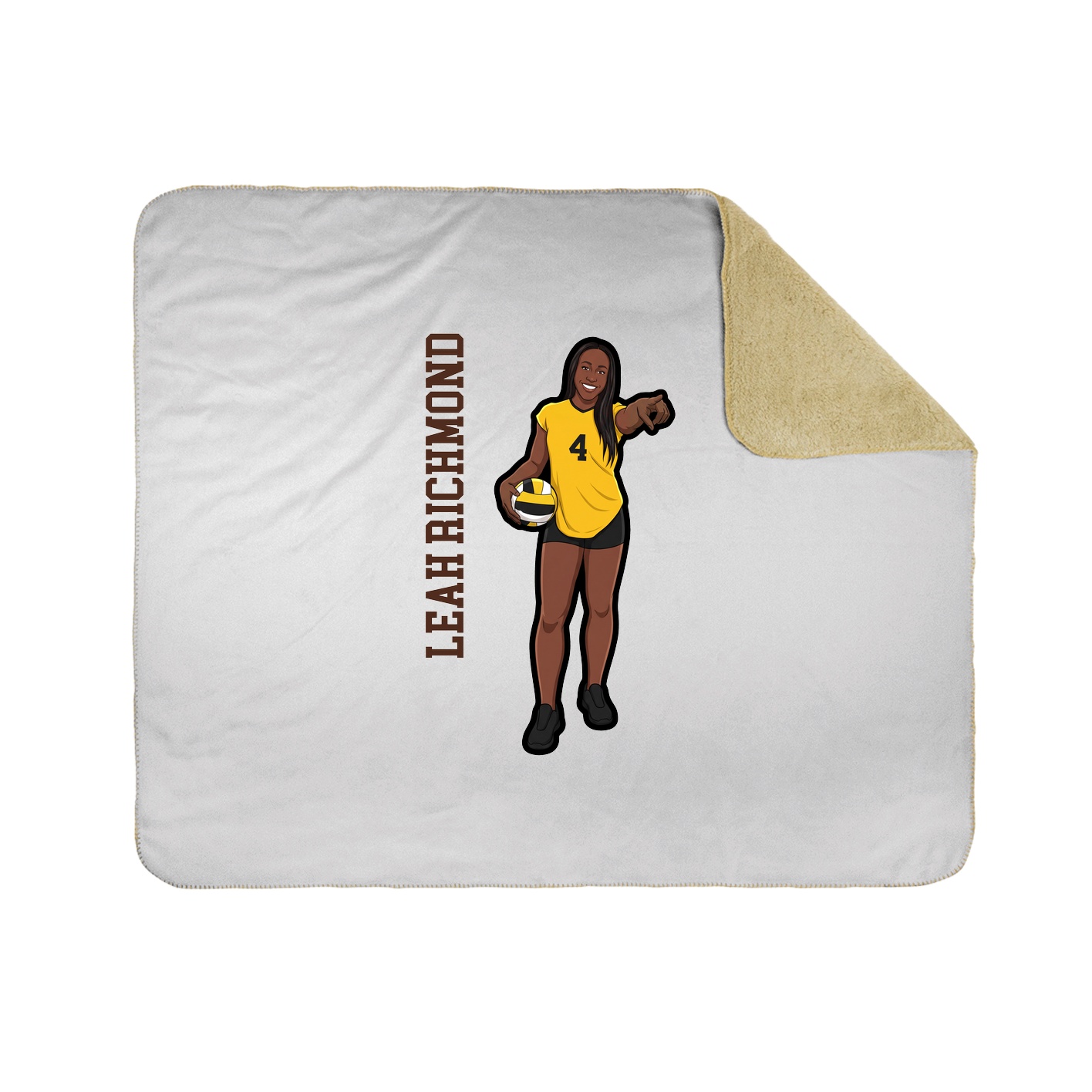 Throw Blanket — Name Vertical in White