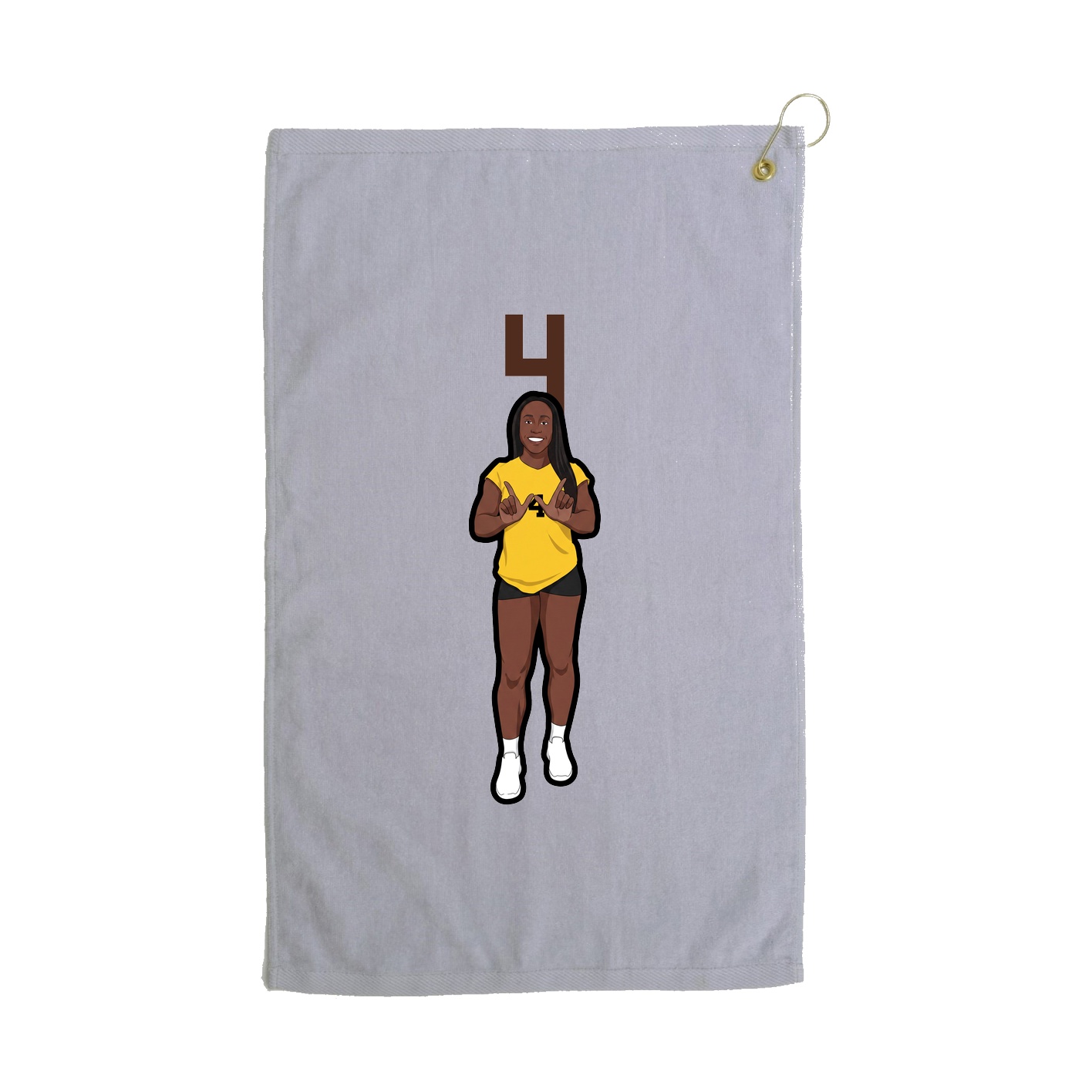 Golf Towel — Number Top in Grey