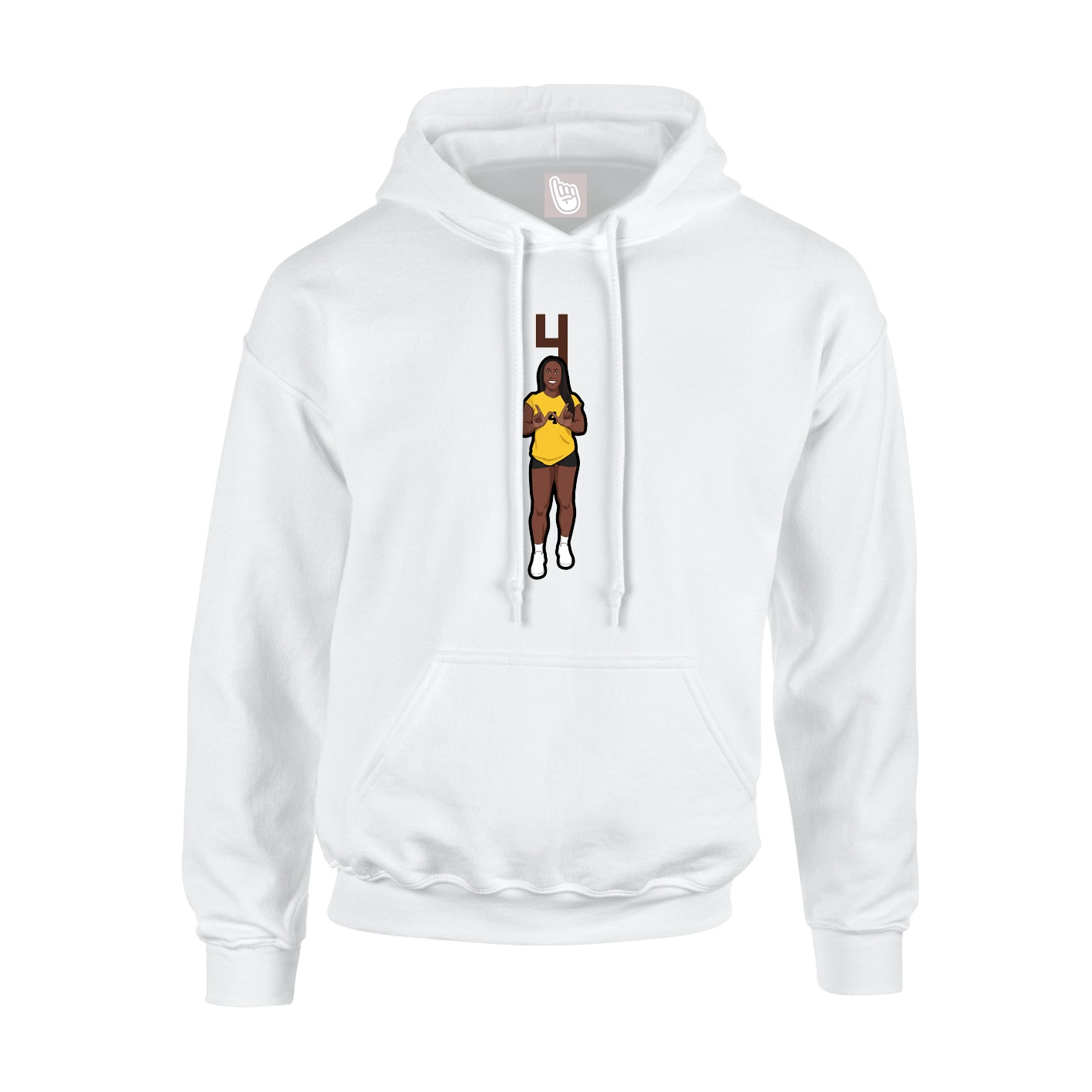 Youth Hoodie — Number Top in White