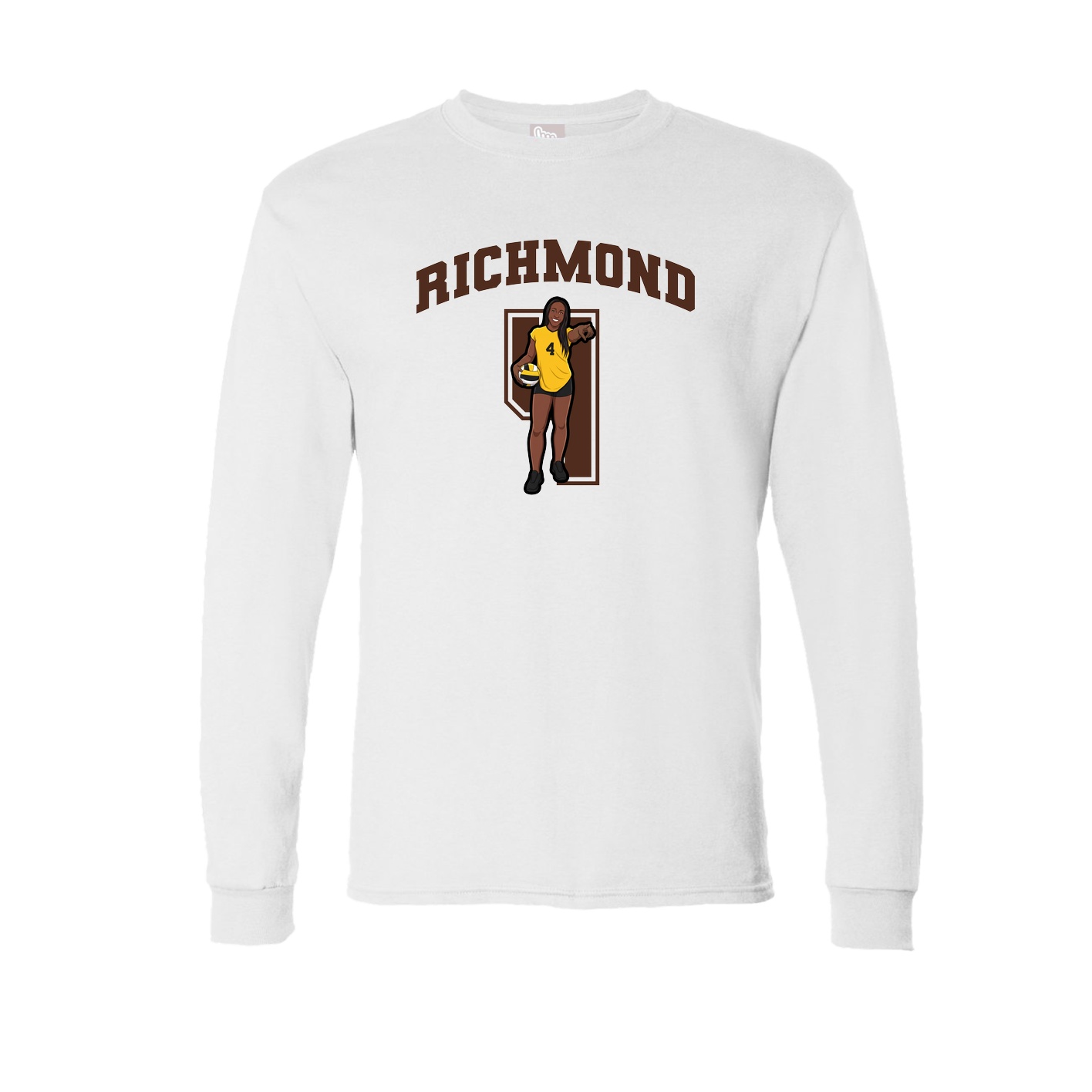 Long Sleeve Tee — Number in White