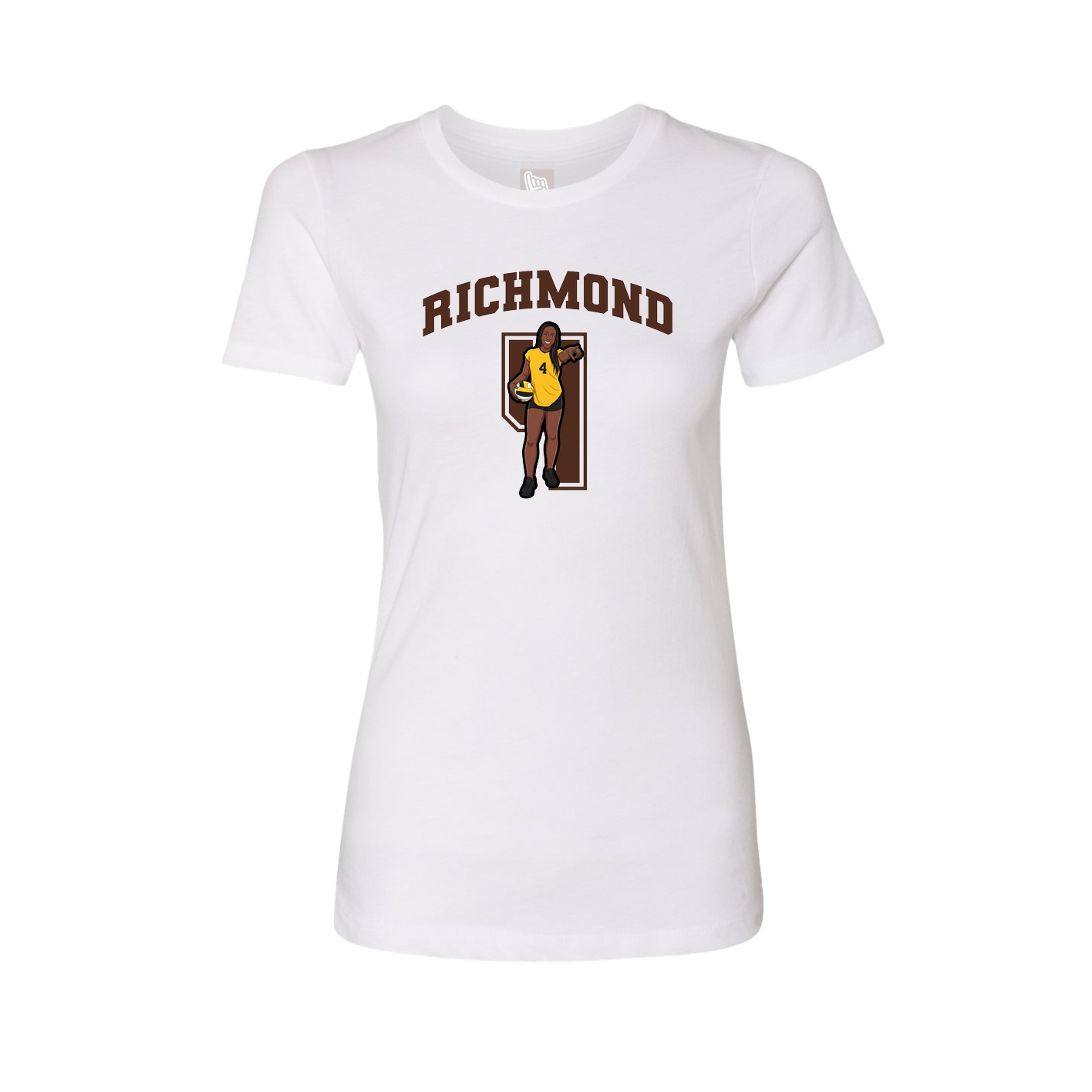 Fitted Women's Tee — Number in White
