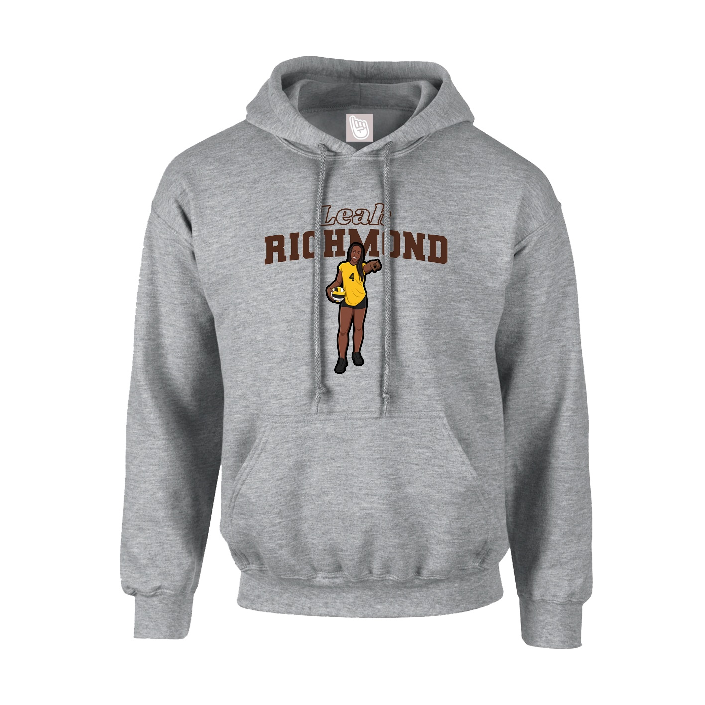 Youth Hoodie — Name Arch in Grey