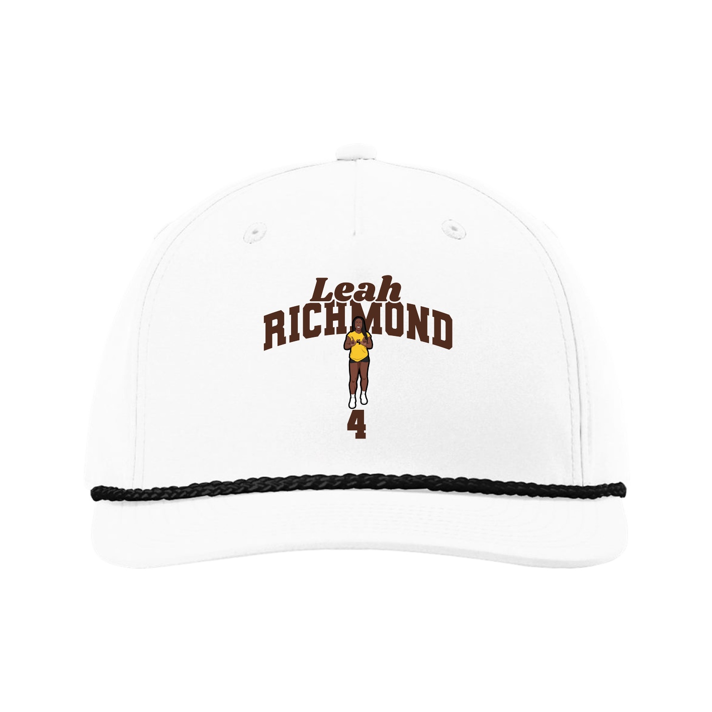 Five-Panel Classic Rope Cap — Signature Arch in White