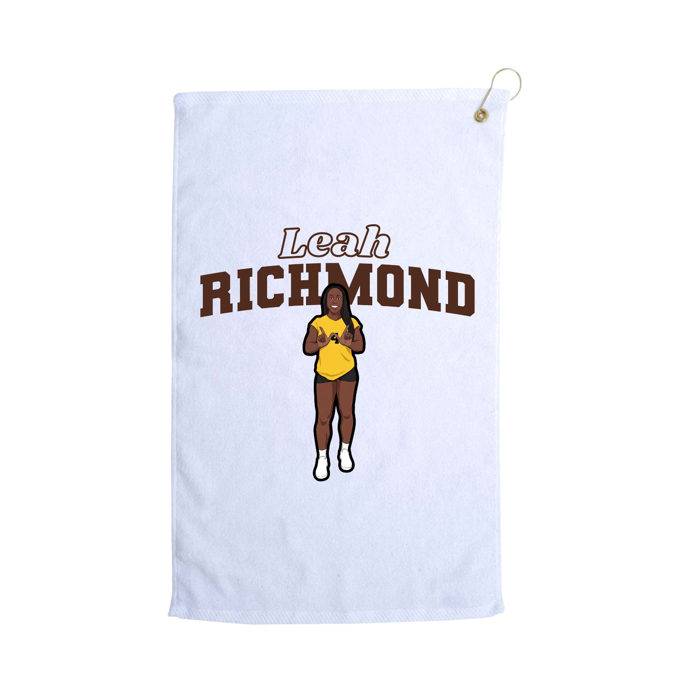Golf Towel — Name Arch in White
