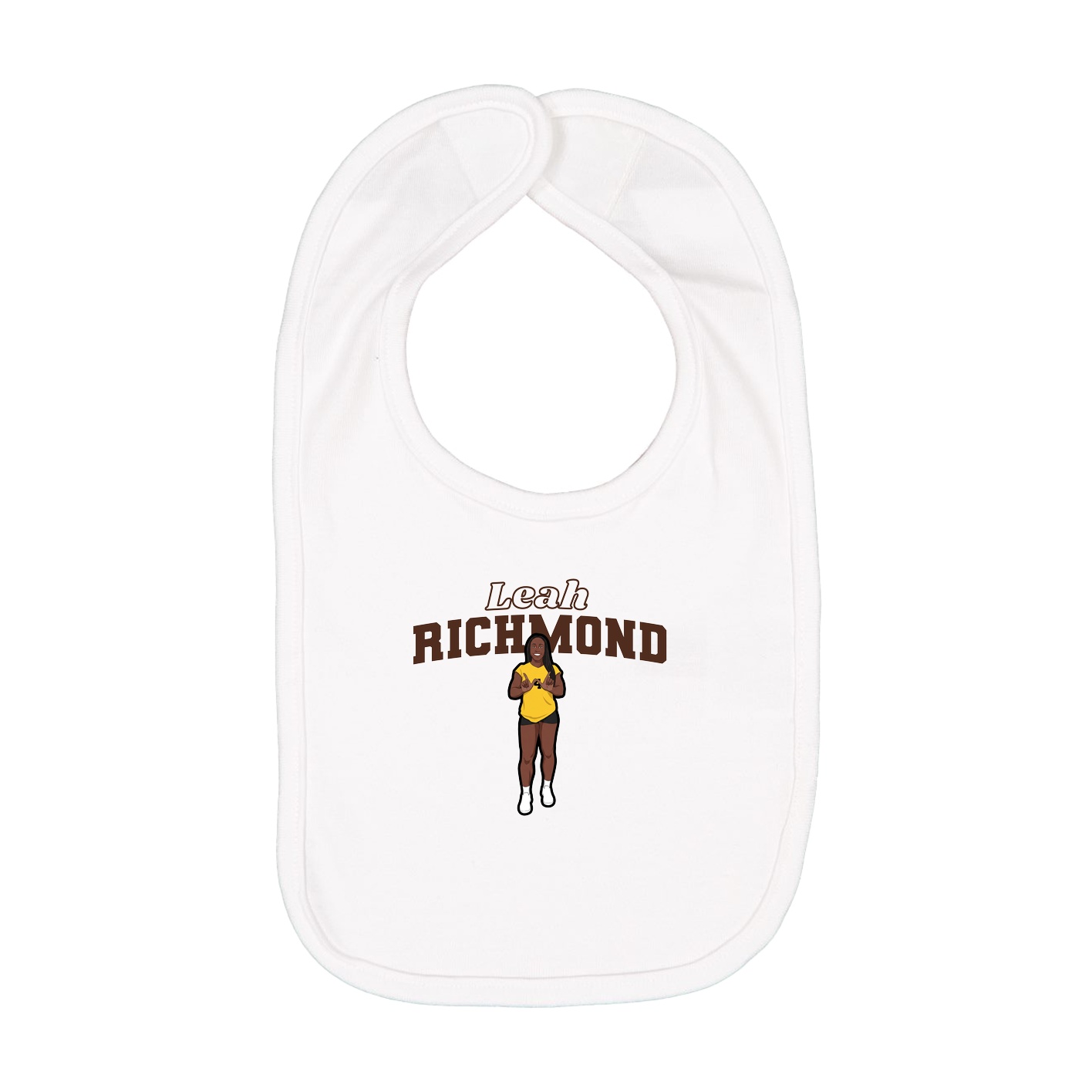 Infant Bib — Name Arch in White