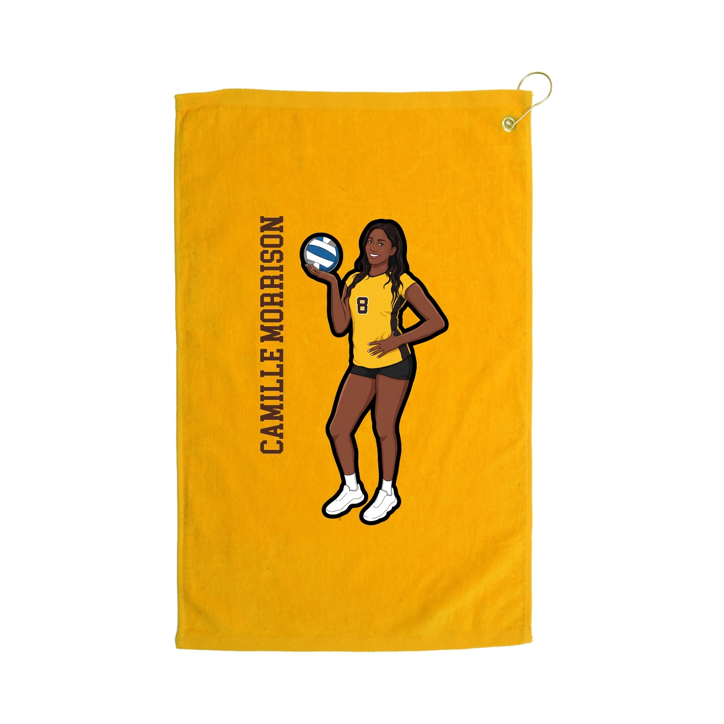Golf Towel — Name Vertical in Gold