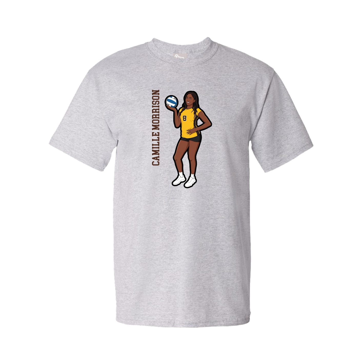 Youth Tee — Name Vertical in Grey