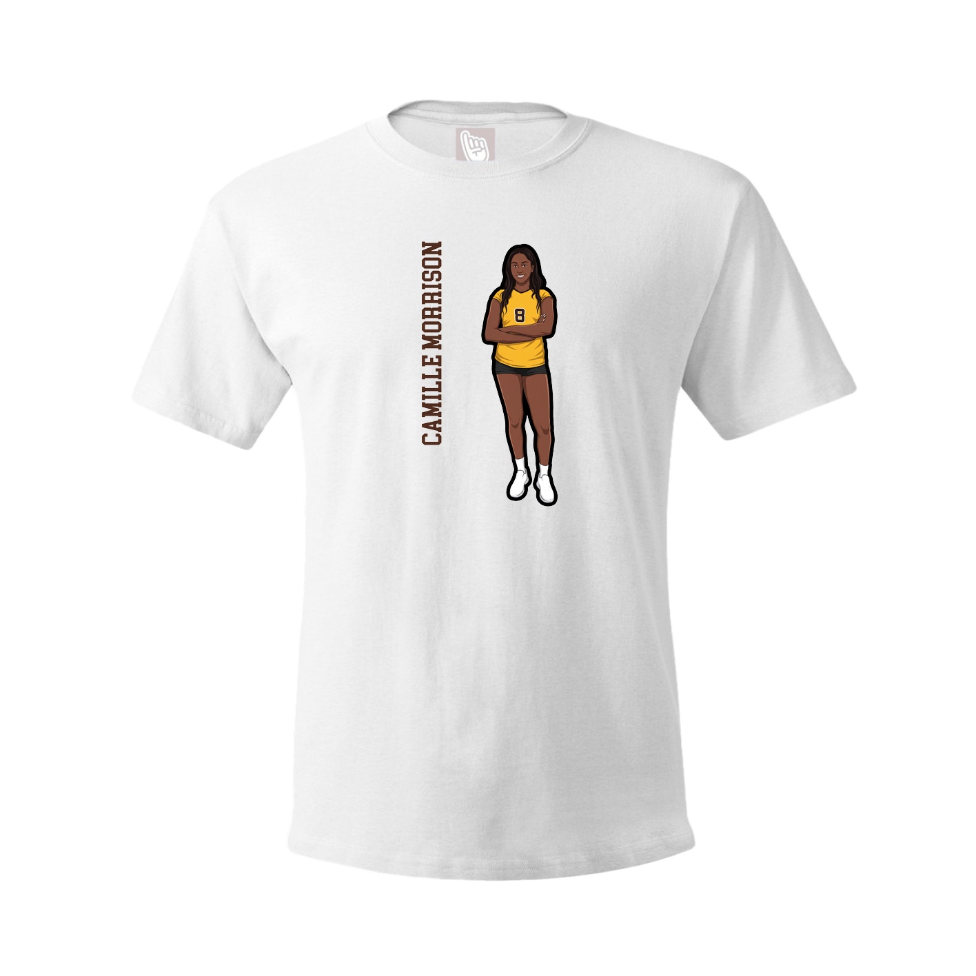 Tee — Name Vertical in White