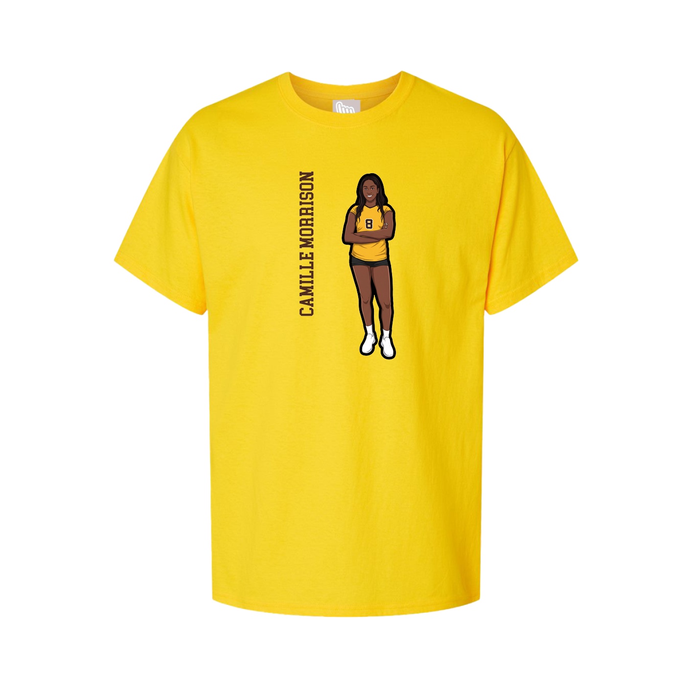 Youth Tee — Name Vertical in Gold