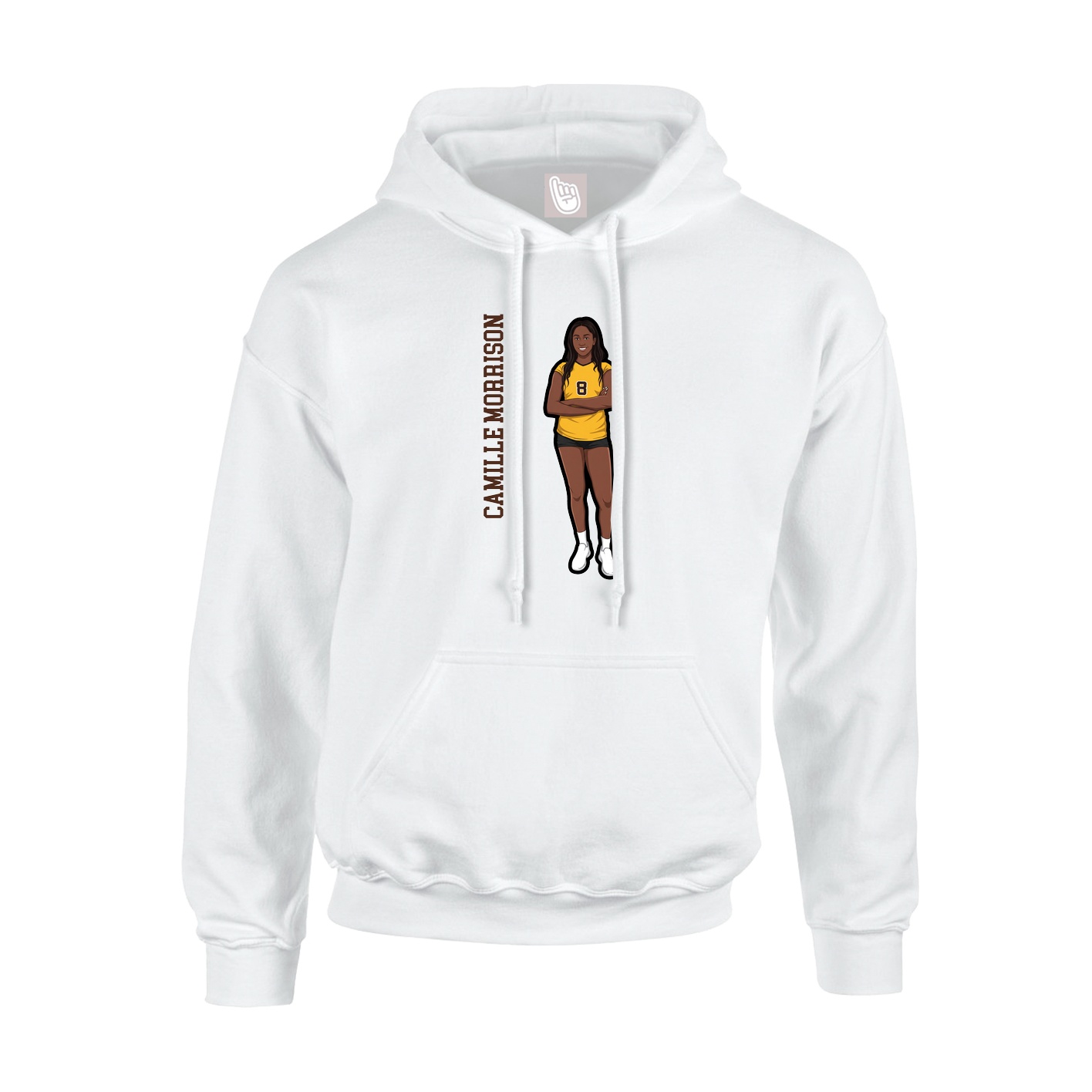 Youth Hoodie — Name Vertical in White