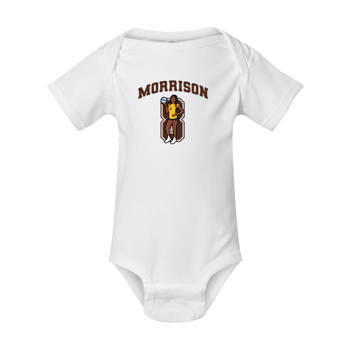 Baby Onesie — Number in White