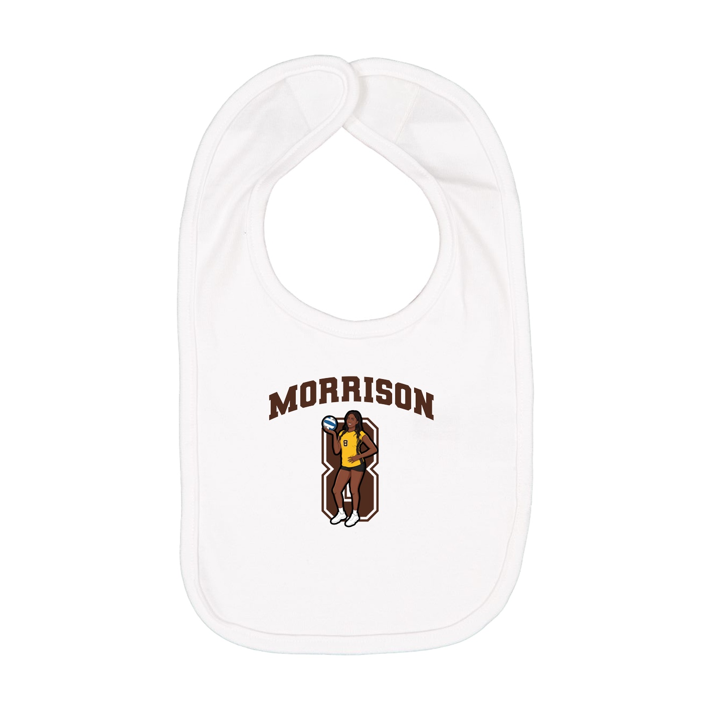Infant Bib — Number in White