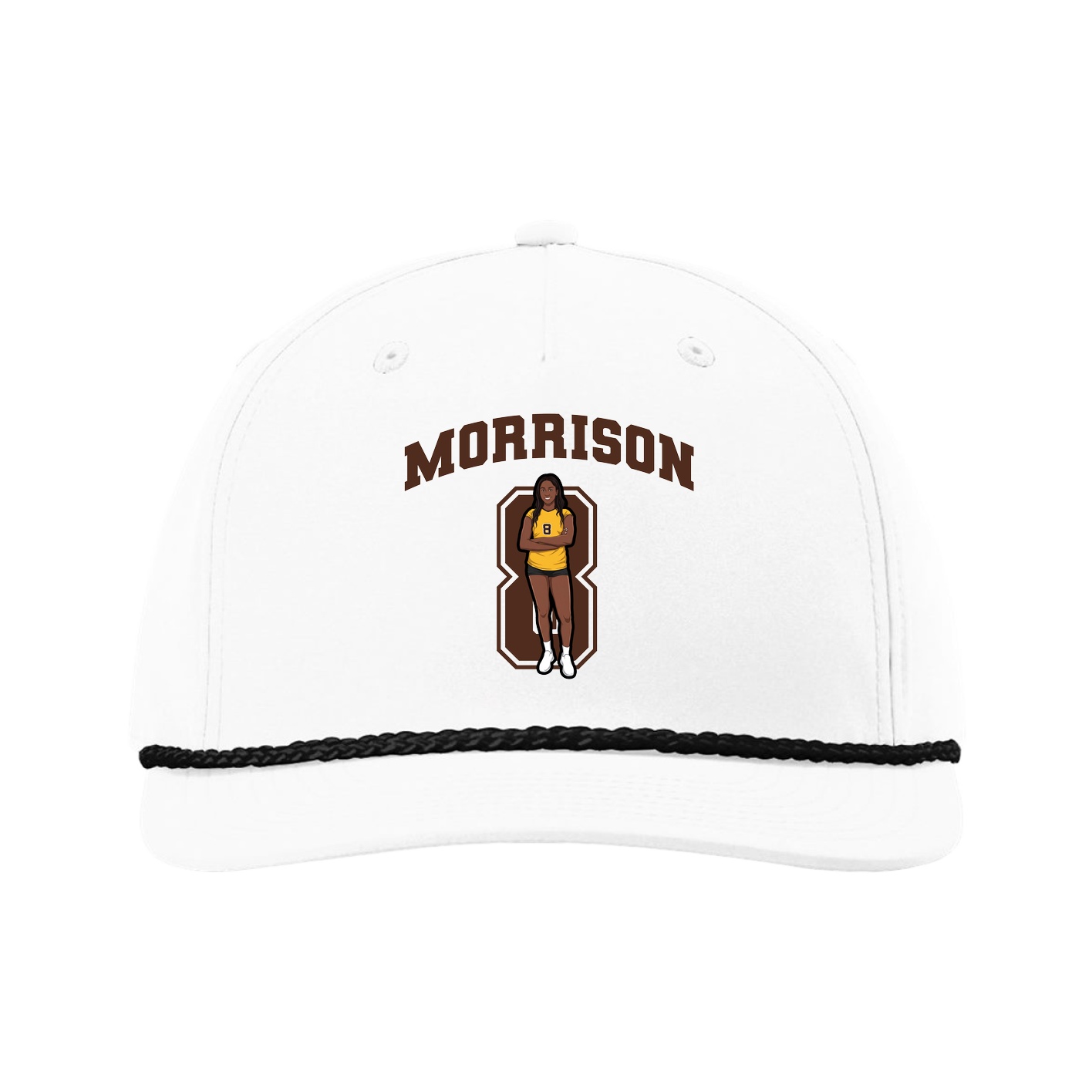 Five-Panel Classic Rope Cap — Number in White