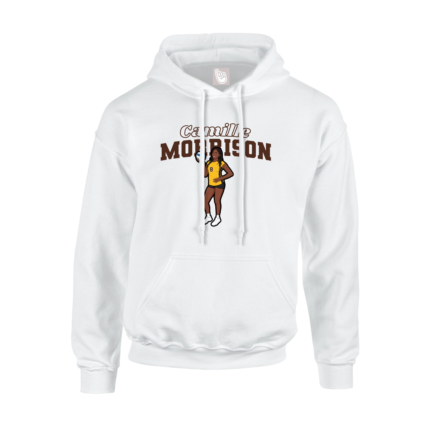 Youth Hoodie — Name Arch in White