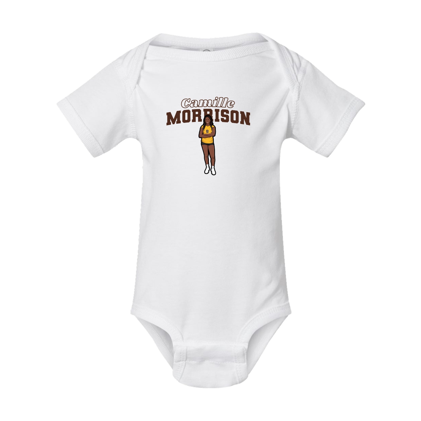 Baby Onesie — Name Arch in White