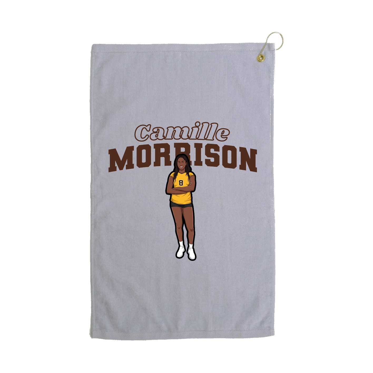 Golf Towel — Name Arch in Grey