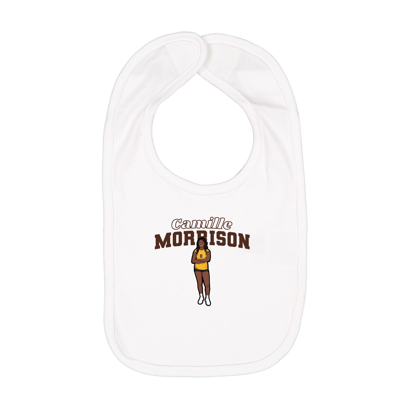 Infant Bib — Name Arch in White