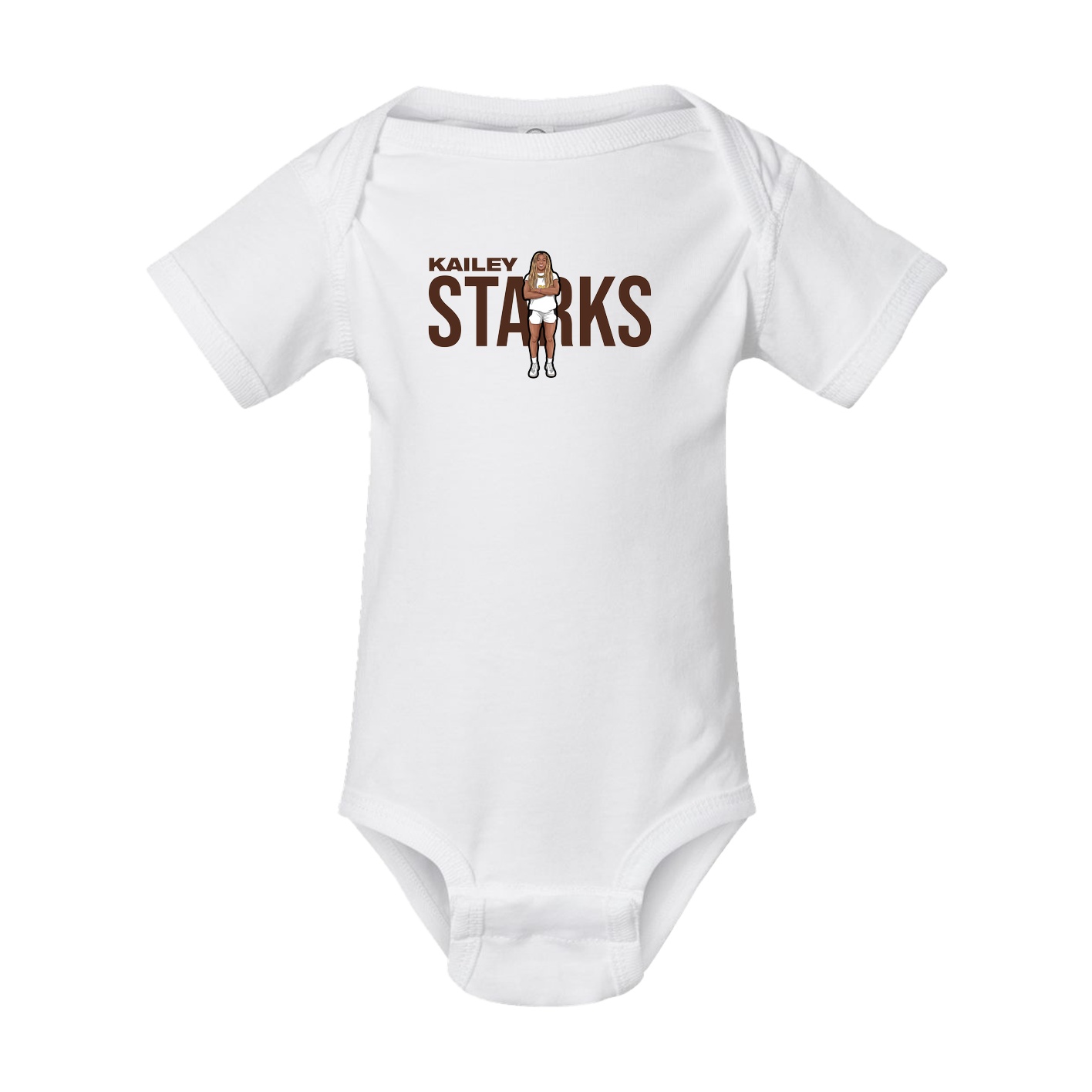 Baby Onesie — Player Name in White