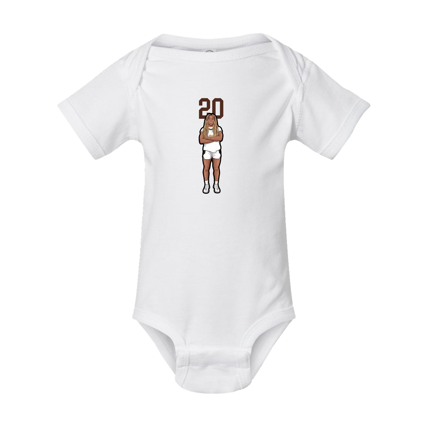Baby Onesie — Number Top in White
