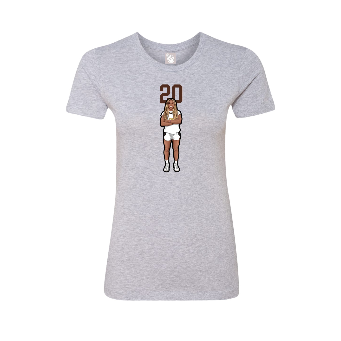 Fitted Women's Tee — Number Top in Grey