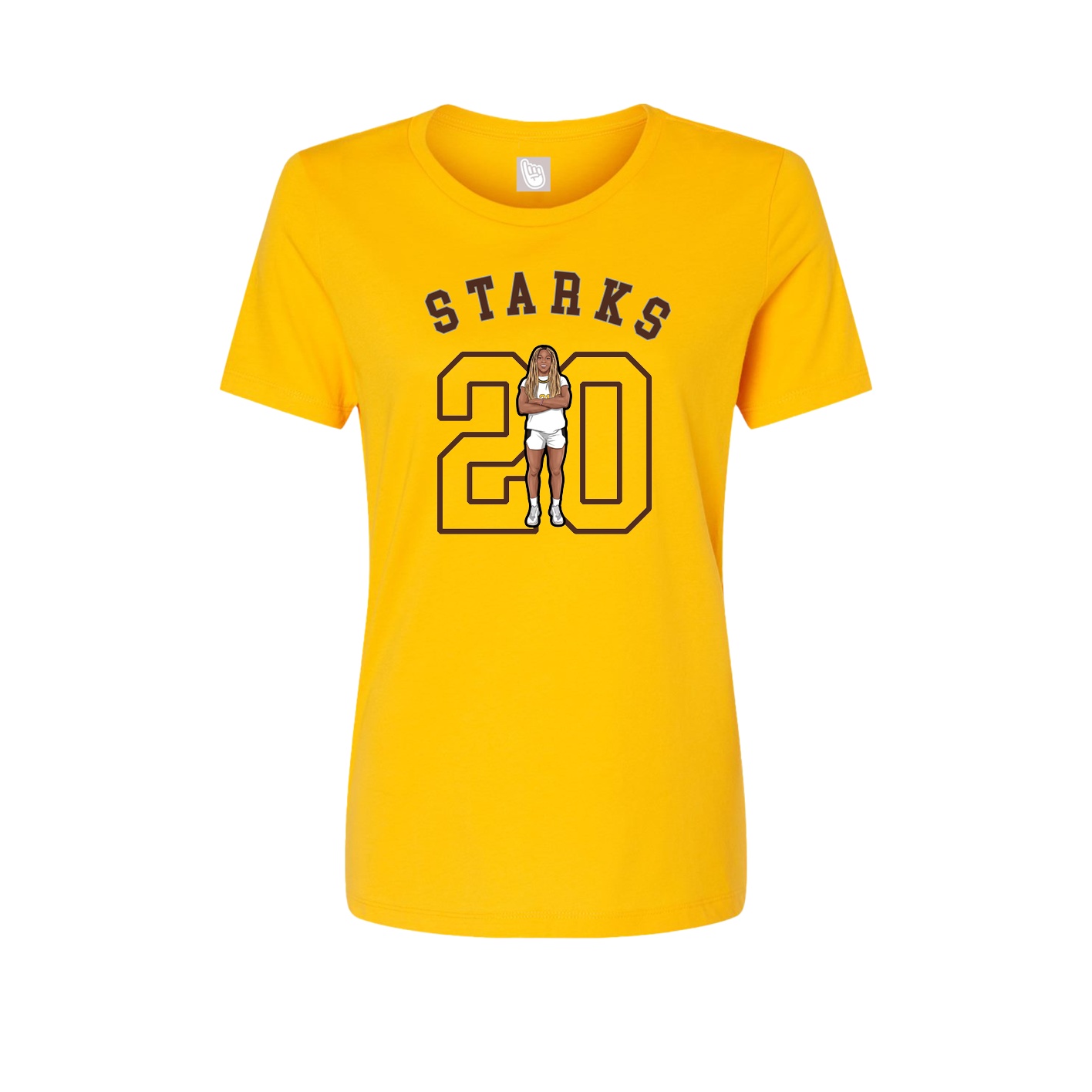 Fitted Women's Tee — Shirsey Arch in Gold