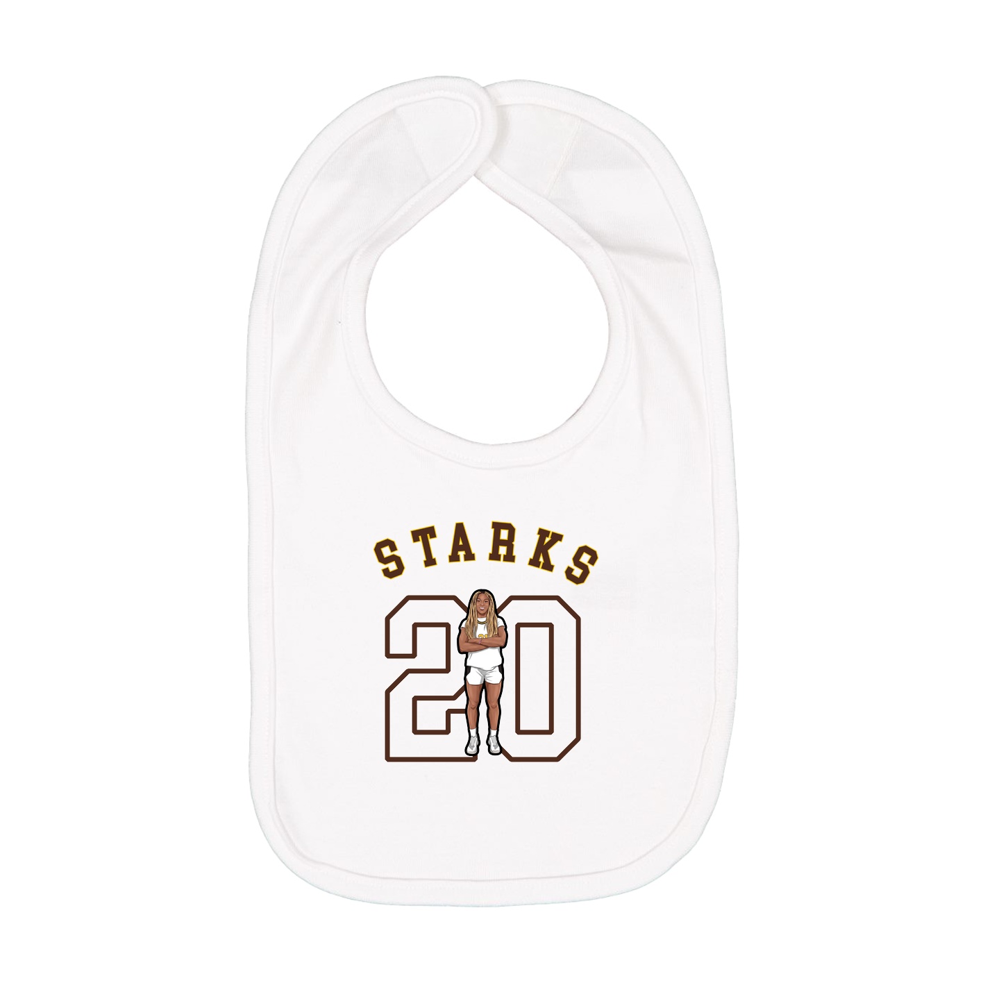 Infant Bib — Shirsey Arch in White