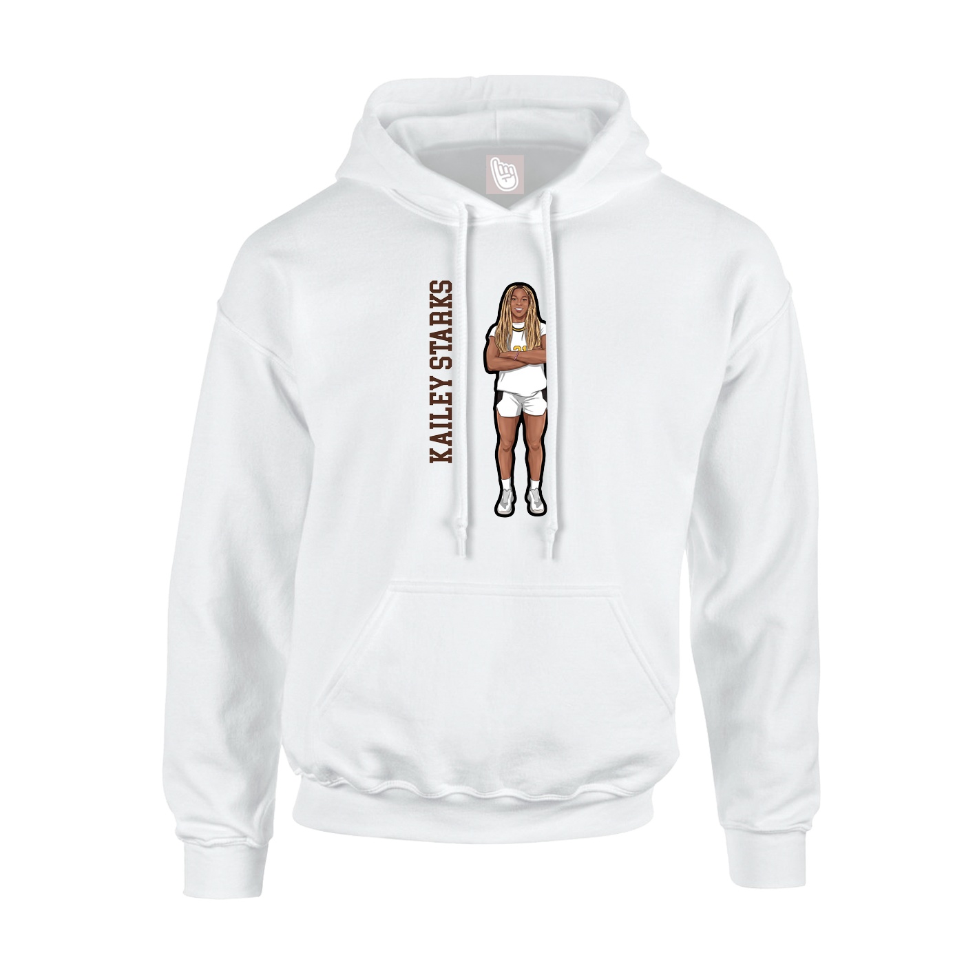 Hoodie — Name Vertical in White