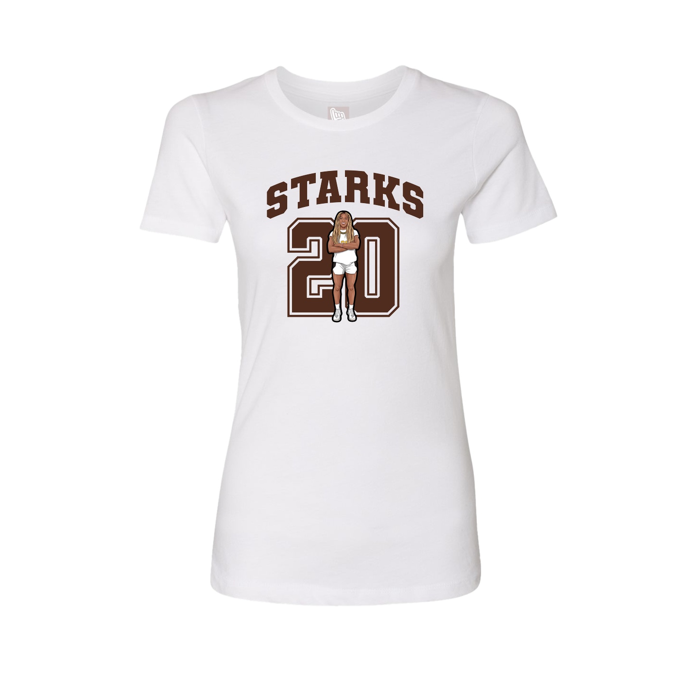 Fitted Women's Tee — Number in White