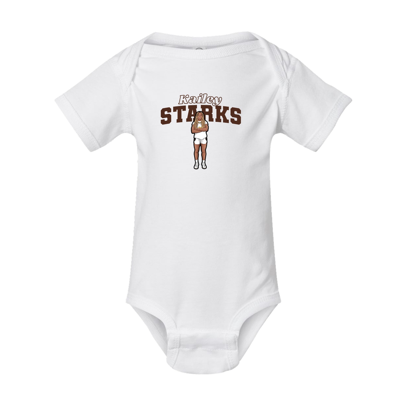 Baby Onesie — Name Arch in White