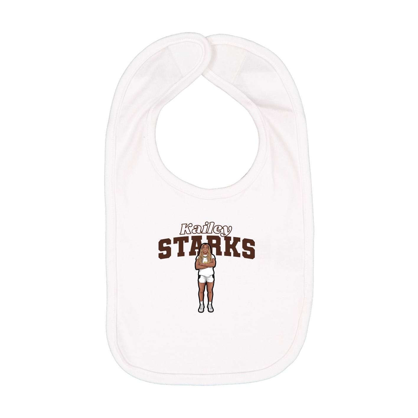 Infant Bib — Name Arch in White