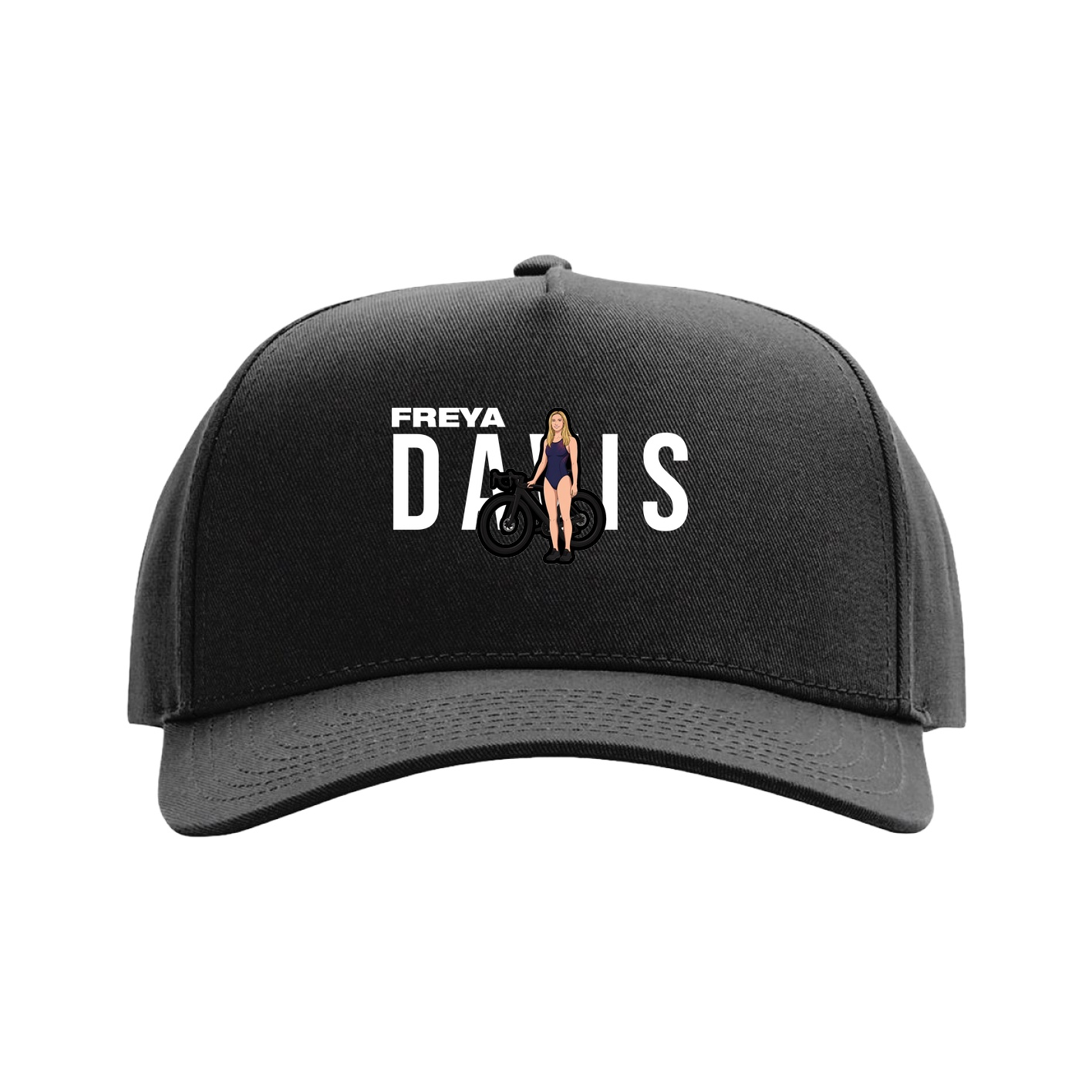 Full Fabric Five-Panel Champ Cap — Player Name in Black