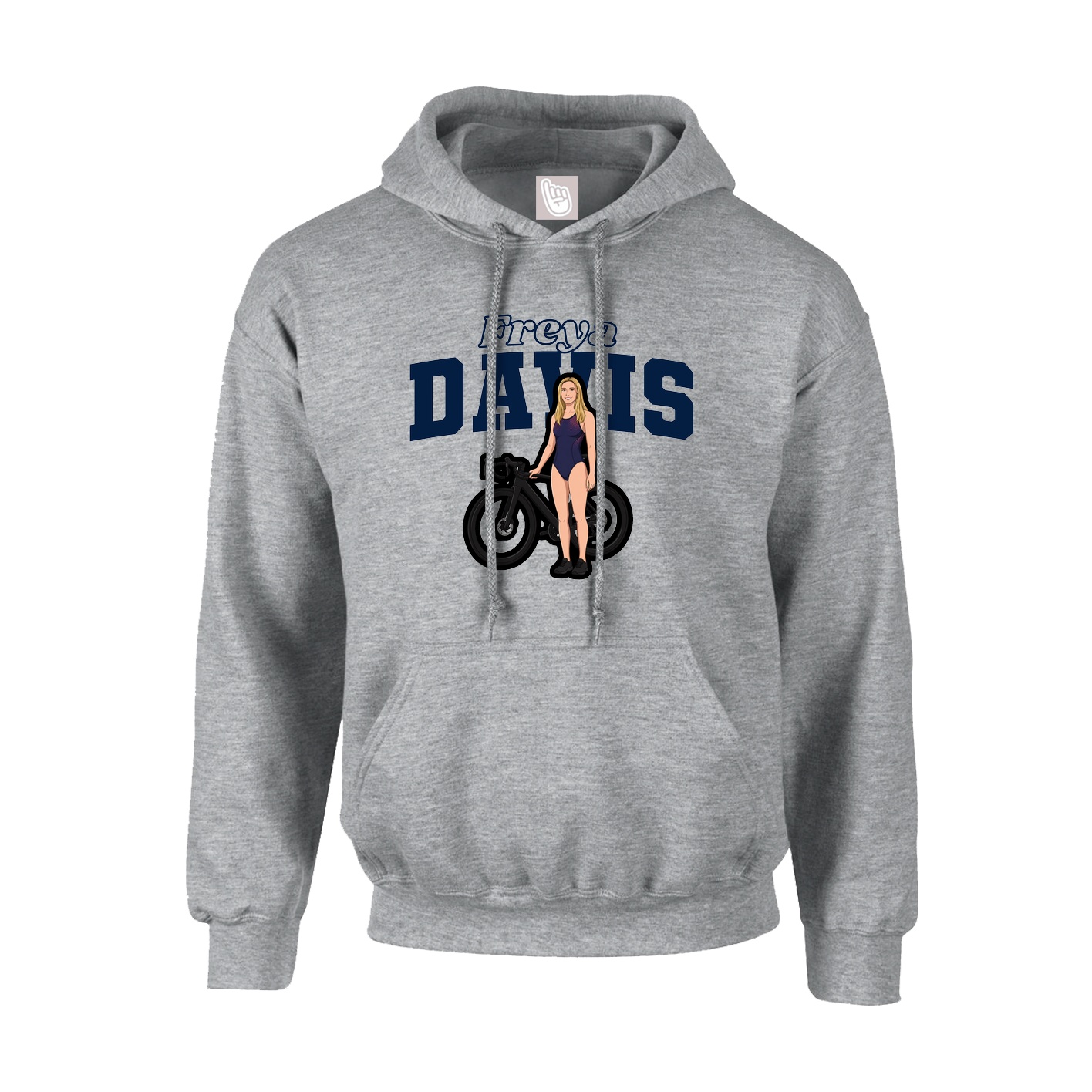 Hoodie — Name Arch in Grey