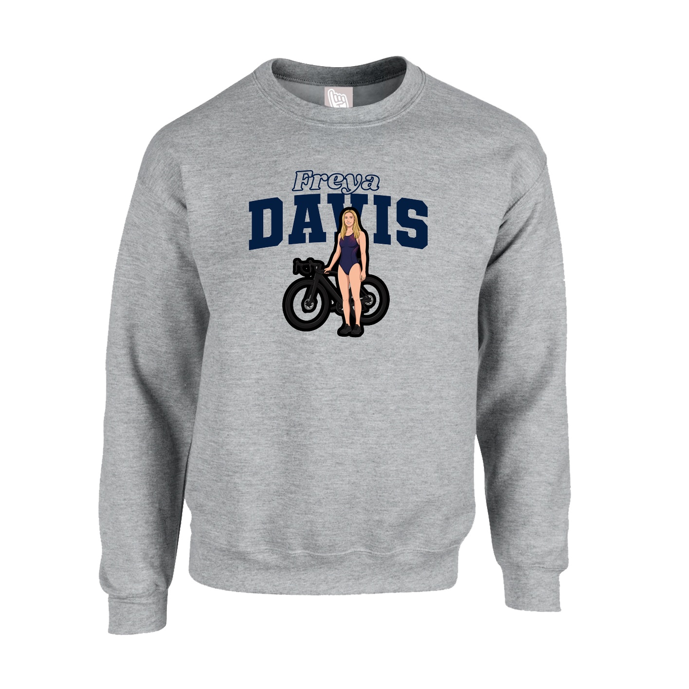 Fleece Crew — Name Arch in Grey