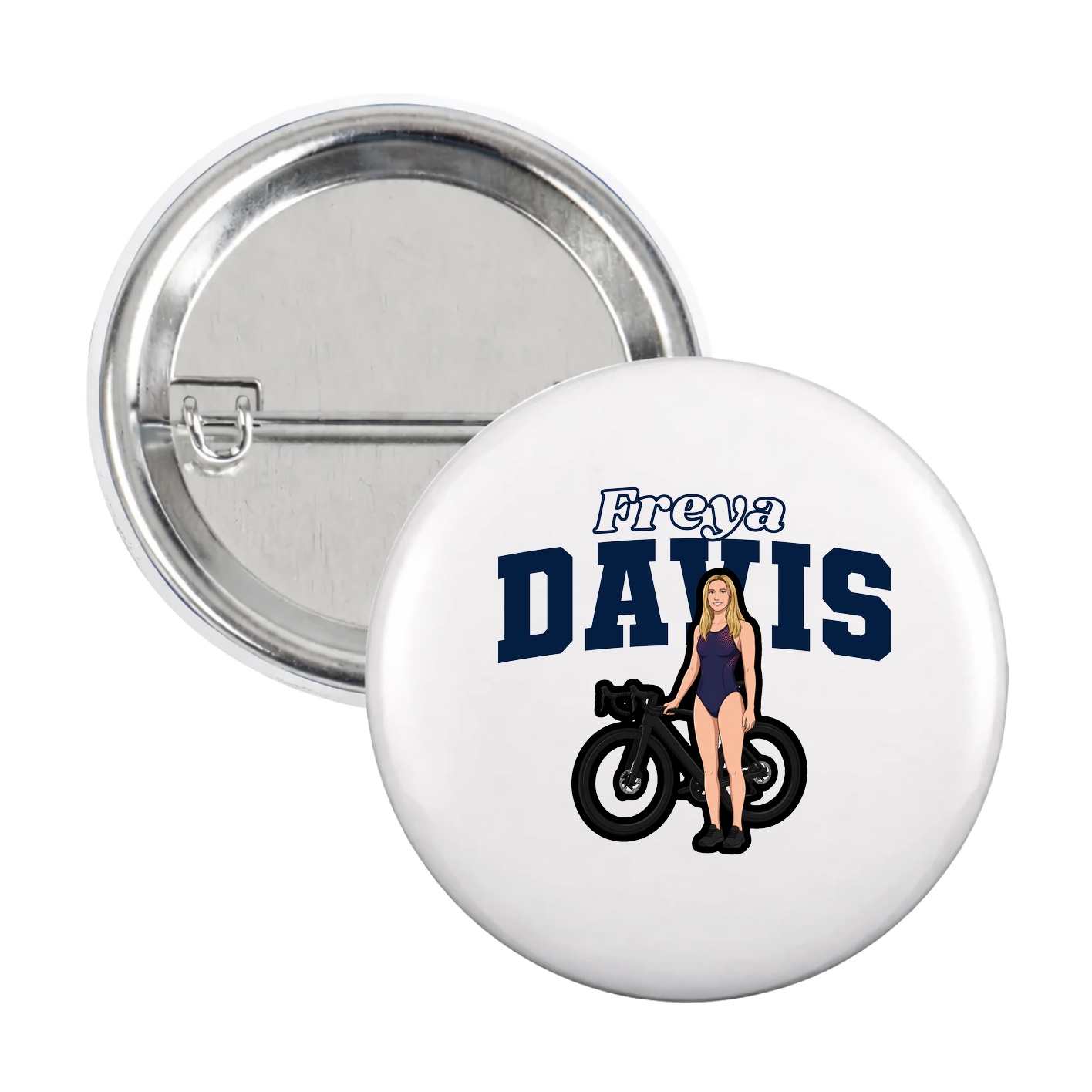 Game Day Button — Name Arch in White