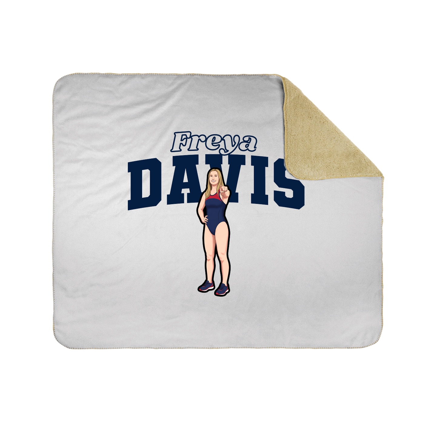 Throw Blanket — Name Arch in White
