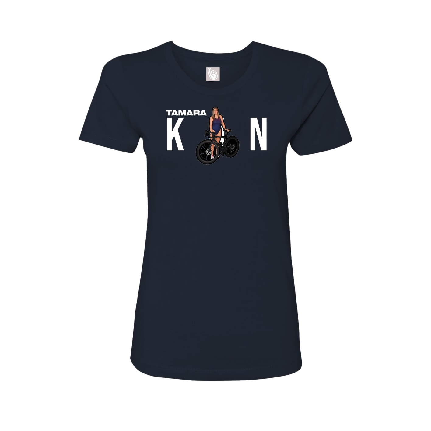 Fitted Women's Tee — Player Name in Navy