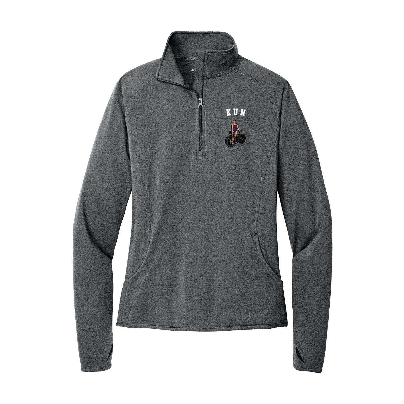 Women's Q-Zip Pullover — Shirsey Arch in Grey