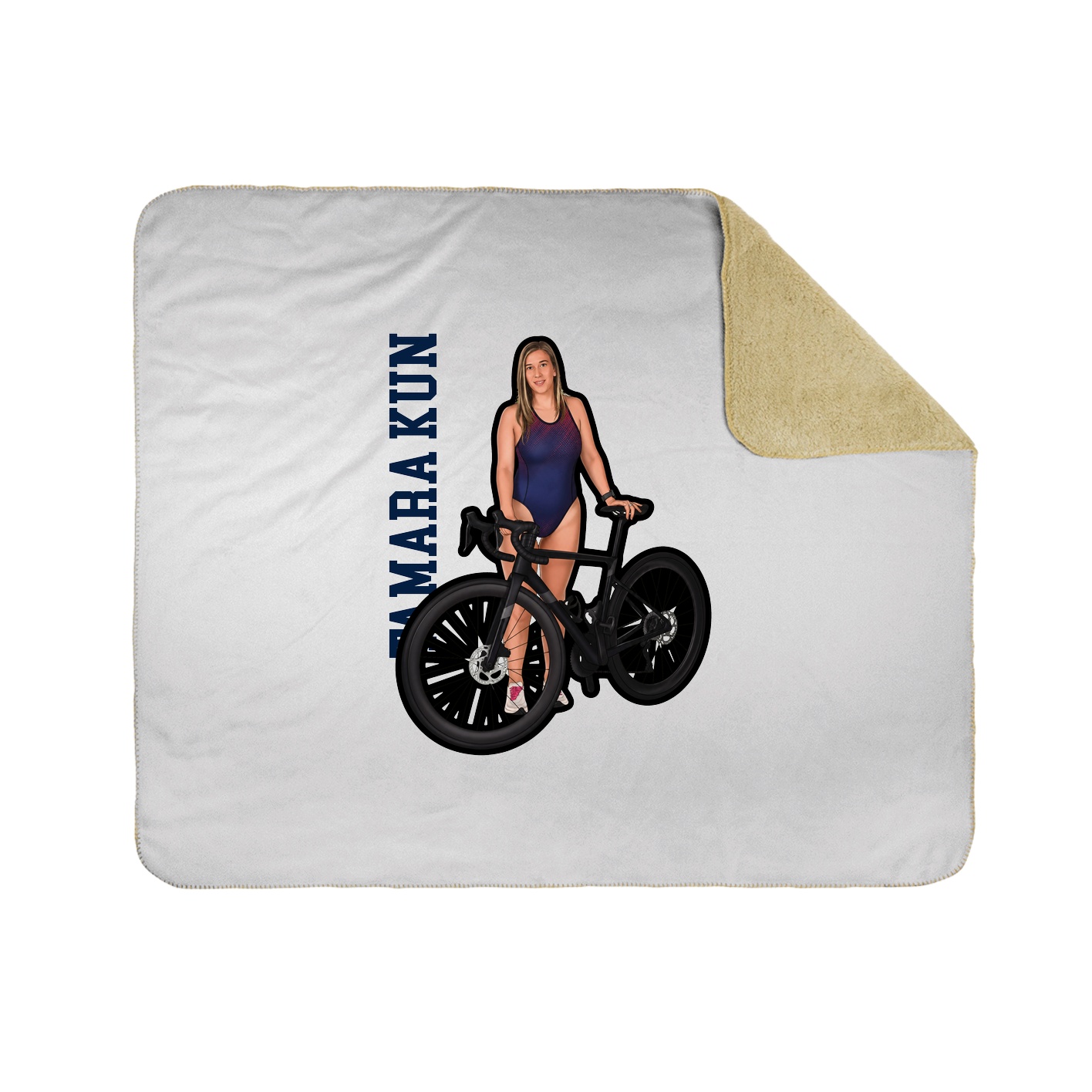 Throw Blanket — Name Vertical in White